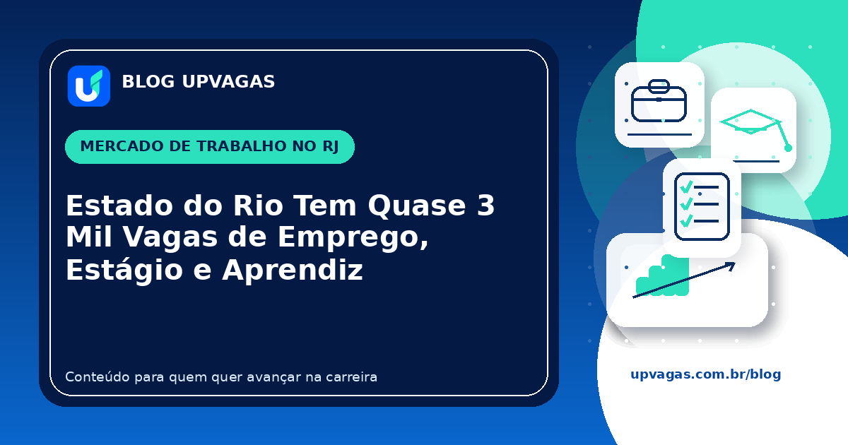 Estado do Rio Tem Quase 3 Mil Vagas de Emprego, Estágio e Aprendiz